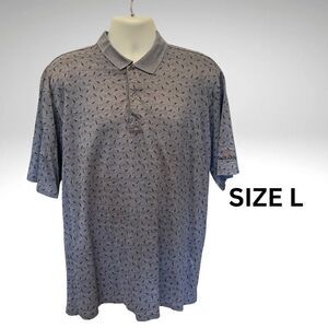 Bobby Jones Gray Polo Shirt Relaxed Fit Performance Fabric